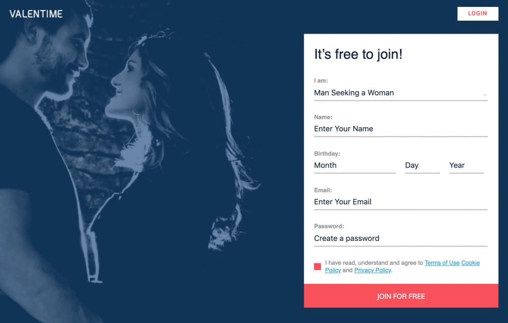 Valentime Registration